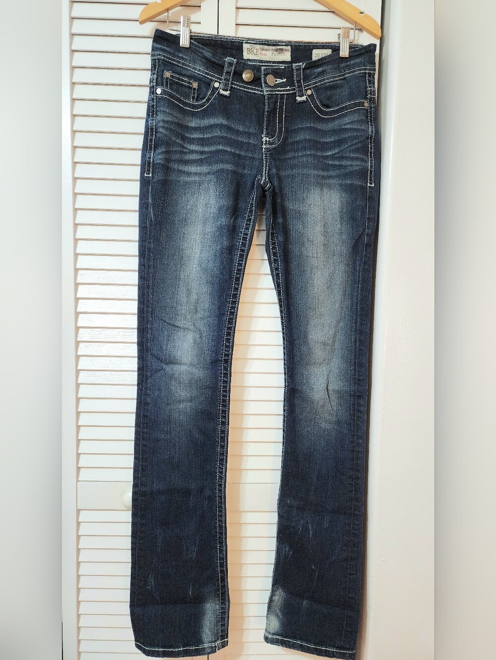 BKE Payton Low-Rise Slim Boot Classic Dark Wash Women’s Jeans - Blue
